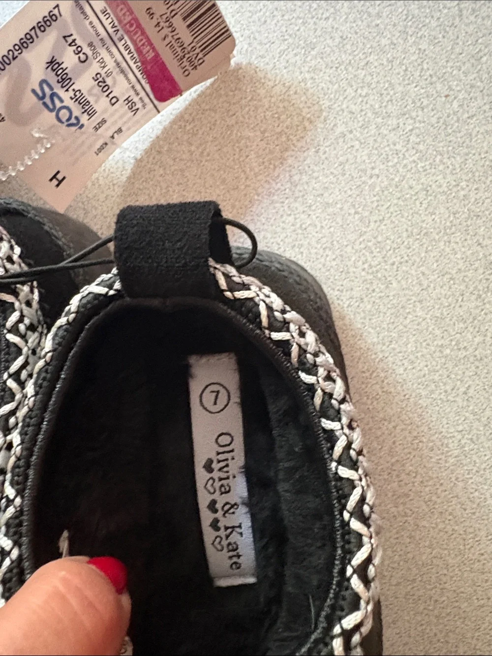 Olivia & Joy Kids Black Slip-On Cozy Slippers